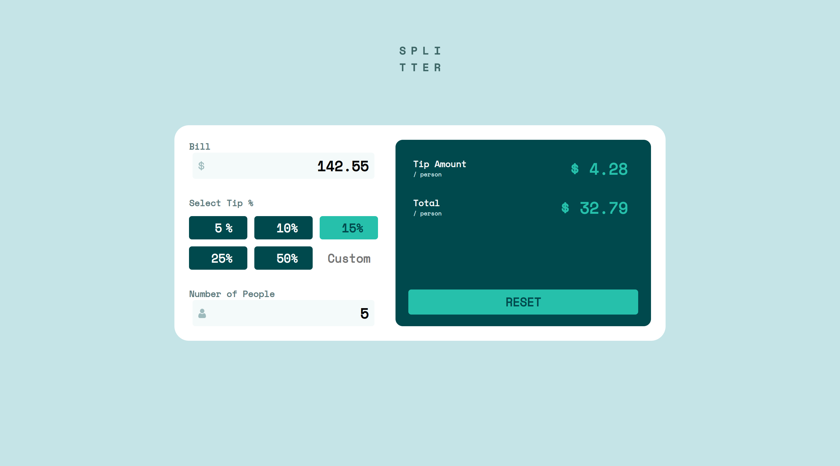 Tip Calculator – a JavaScript web app for splitting restaurant bills